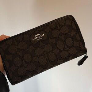 Coach Signature Black Denim Wallet